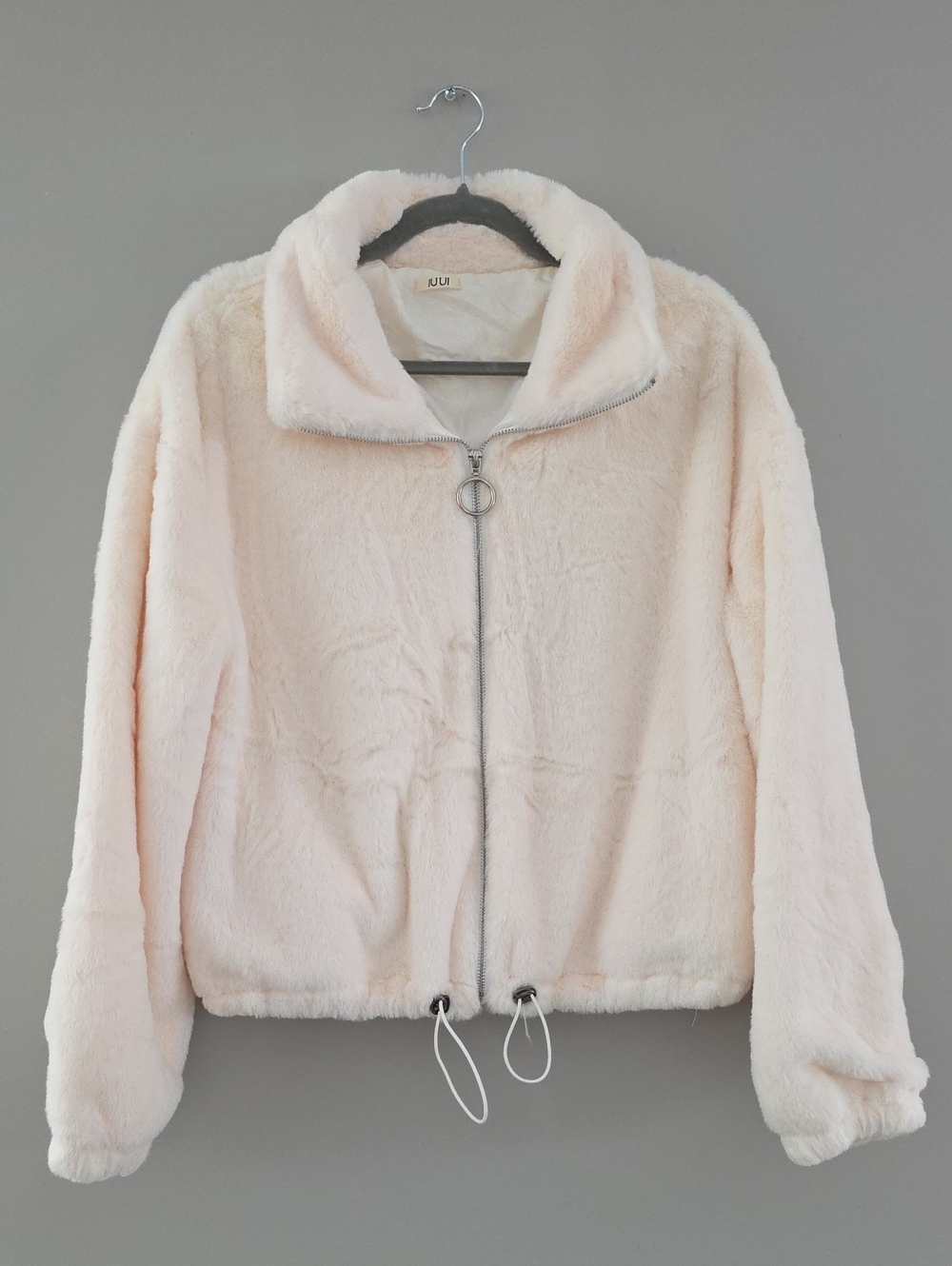 Women's Faux Fur Zip-Up Jacket Cream/Off White